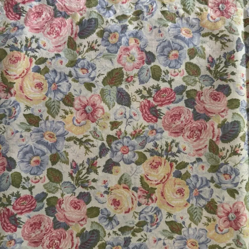 Laura Ashley Sycamore Quartet Pink Floral Window Blouson Valances Set 3 15x86